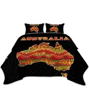 Multi Colored Aboriginal Design Australia Continent Coverlet