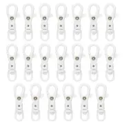 20 Pcs Plastic Lobster Claw Clasps Swivel Snap Hook Trigger Clip, White