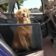 Dog Car Seat for Medium Dogs, Foldable Pet CarSeat with Storage Pocket, Waterproof & Durable 600D Car Hammock for Cars, SUV, Truck, Easy to Install & Machine Washable