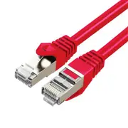 Cruxtec Cat7 Ethernet Cable - 0.5m - Red -- 10Gb / SFTP Triple Shielding / Oxygen Free Copper Conductor / Gold-Plated Connectors with Nickel-Plated Copper Shell / Fluke Test Passed [RS7-005-RD]