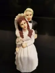 Cake Topper Wedding Bride and Blonde Groom Figurine 4 inch
