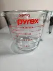 NEW Pyrex 2-Cup 500ml Measuring Cup, Red Letters, Open J Handle, Heavy Glass USA