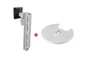 Atdec AWMS-1340 130mm Arm + 400mm Post / 12kg (26.5lb) Flat Screens, 10kg (22lb) Curved Screens + Grommet Clamp Desk Fixing, Silver