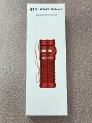 Olight Baton 3 Red Torch 1,200-lumen 166-meter Beam Flashlight Rechargeable IPX8