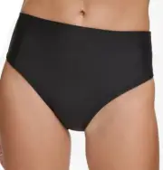 DKNY Classic Mid Rise Bikini Bottoms Womens M Black UPF40+ Stretch Tummy Control