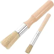 MOKKHNB 2pcs Wooden Pastry Brush for Baking and Cooking Ergonomic Handle for Oil and Sauce Application Versatile Kitchen Tool for BBQ and Food Preparation