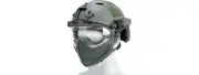 G-Force Pilot Full Face Helmet w/ Plastic Mesh Face Guard (Color: OD Green) Airs