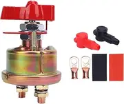 Pyhodi Battery Disconnect Switch, Battery Isolator Switch Master Battery Power Cutoff Switch Set DC 24V 300A with 2 Copper Terminals for Boats RVs Cars Trucks Marine