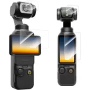 TELESIN Lens and Screen Protectors for DJI Pocket3 - Tempered Glass Film Set (2-Pack)