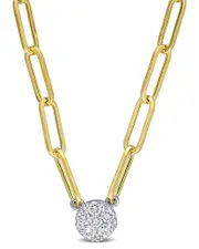 Rina Limor 14K 0.26 ct. tw. Diamond Cluster Pendant Necklace