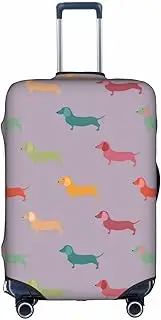 [pvinnk] Cute Dachshound Dogs Print Protective Luggage Cover Elastic Washable Suitcase Travel Gear Protector, White, Medium