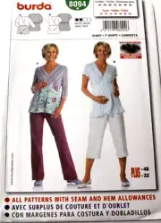 Burda 8094 Misses Maternity Top 10-12-14-16-18-20-22 Sewing Pattern 2 Styles