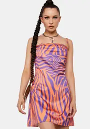 [AFRM] Orange Zebra Doss Mini Dress