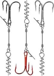 Treble Hook Assortment | Fishing Treble Hooks Kit - Secure Anti-Twist Fish Accessories Bulk for Saltwater Freshwater Lures Baits Catfish Anglers