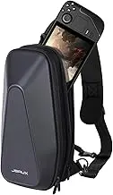 JSAUX Carrying Case for Steam Deck (OLED)/ROG Ally X, Hard Shell Protective Crossbody Double-layer Sling Bag with Multi-Pockets, Crossbody Bag for Game Console&Accessories, Switch, PS5 Portal, BG0105X