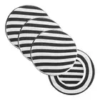 4 Pcs Round Bar Stool Seat Covers Black & White Chair Covers with Elastic Band