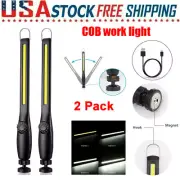 2PCS COB LED Work Light USB Rechargeable Hand Torch Inspection Lamp Magnetic