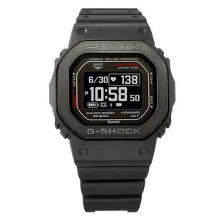 CASIO卡西歐 G-SHOCK 心率偵測 金屬錶圈 黑灰 經典方型 運動系列 DW-H5600MB-8