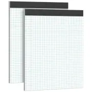 Graph Paper Notebook 8.5 x 11 Grid Paper Pad Quad Ruled, 2 Pack, 30 Sheets pe...