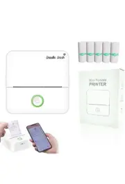Mini Printer with Sticker Paper, Portable Sticker Printer Efficiently & Quickly