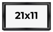 21x11 Shadow Box Frame Black | 1.25 inches Deep Real Wood Contemporary Shadowbox