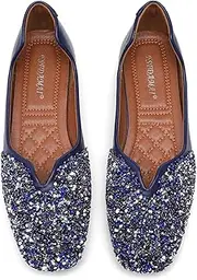 [FSFDAMAI] Women Rhinestone Flats Silver,Square Toe Bling Glitter Dressy Casual Bridal Wedding Sparkly Comfortable Shoe