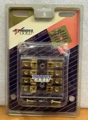 Phoenix MFBx4 Gold 24KT Plated Multi Independent Four 4 Fuseblock USA Old School