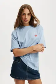 [Cotton On Women] Cotton On Women - The Boxy Graphic Tee - Girly things collection/ dusk blue L GIRLY THINGS COLLECTION/ DUSK BLUE