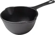Victoria Cast Iron Sauce Pan. 0.45qt Sauce Pot Seasoned with 100% Kosher Certified Non-GMO Flaxseed Oil., Black