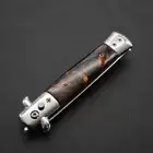 New Switchblade Comb Pocket Knife Hair Brush Automatic Push Button Folding Comb