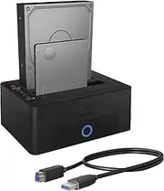 ICY BOX IB-1232CL-U3 Dual HDD/Hard Drive Docking Station USB 3.0 for SATA 2.5 Inch & 3.5 Inch Hard Drive Cloning Station & Reader Adapter External Black