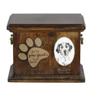 Brittany Spaniel urn with a ceramic plate Art-Dog