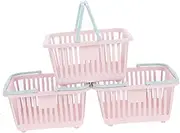 SOESFOUFU 3pcs Storage Basket Small Shopping Cart for Kids Storage Bin Kids Storage Organizer for Toys Fruit Basket Mini Fruit Toys Supermarket Shopping Basket Strawberry Storage Box Toddler