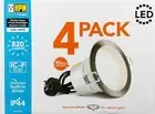 4 x HPM 7W LED Downlights Cool White 4000K - 820Lm - 90mm Cutout Satin Chrome