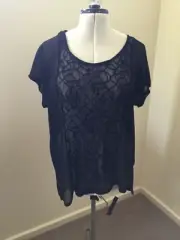 Ladies Black Sheer Taking Shape Top T Shirt Size XXS BNWT RRP $109