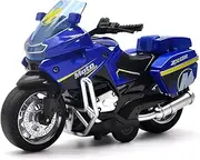 Die Cast Toy Motorcycle Model - Pull Back Vehicles with Sounds and Lights, Motorcycle Toys for Kids 3-9, for Youngsters who are into Collectible Scaled Cars and Motorcycles (Blue)