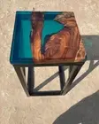 Epoxy wooden resin coffee Table top,square center sofa table, handmade decor art