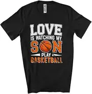 [Generic] Love is Watching My Son Play Basketball; Joyful Father's Day Vintage Basketball Player; Family Unisex T-Shirt