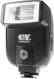 Hersmay CY-20 Universal Hot Shoe On-Camera Flash Speedlite Electronic Speedlight with Sync Port for Nikon Canon Panasonic Olympus Pentax Alpha Digital DSLR Camera Flash Light