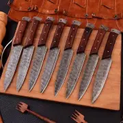 CUSTOM HANDMADE DAMASCUS STEEL KITCHEN KNIFE SET / STEAK KNIFE SET / CHEIF KNIFE