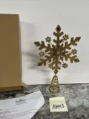 Bethlehem Lights 13" Metallic Snowflake Tree Topper Christmas Gold