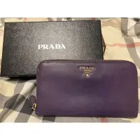 在飛比找蝦皮購物優惠-二手 PRADA SAFFIANO 拉鍊長夾