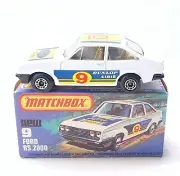 Matchbox 75 Lesney 1:64 FORD ESCORT RS 2000 DUNLOP CIBIË Model Car #9 MIB`77 TOP