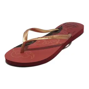 Havaianas 拖鞋 Slim Princesas 女鞋 紅 金 花木蘭 迪士尼 夾腳拖 哈瓦仕 41350451440W [ACS 跨運動]