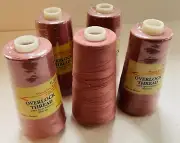 Overlock Thread 100% Spun Polyester Lot of 5 Mauve 6457 New Vintage