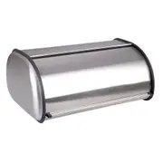 Polder Deluxe Steel Roll-Top Bread Bin Storage Holder 43x28cm Brushed Nickel