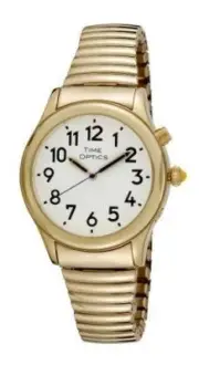 Men's Talking Gold-Tone Day Date Alarm Flex Band Watch # GWC020GT