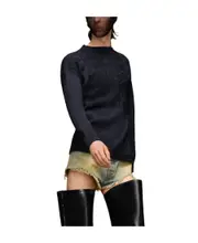 Textured Knit Sweater S,M Black
