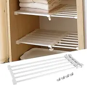 DIY Wardrobe Divider, Adjustable Closet Tension Shelf, Expandable Wardrobe Organiser for Kitchen, Bathroom, Closet