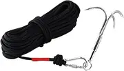 MHDMAG Grappling Hook, Anchor Hook, Carabiner Climbing Hook with 3-Claw Stainless Steel Hooks for Anchor Retrieving, Outdoor Hiking, Tree Limb Removal